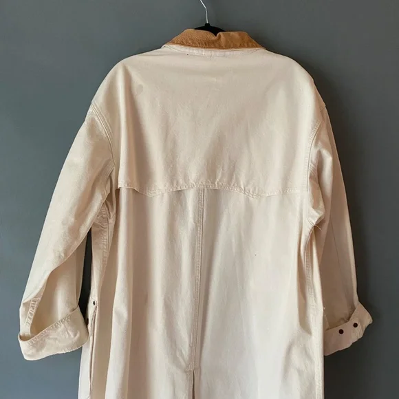 AUSTRALIAN OUTBACK COLLECTION vtg white womens M duster western cowboy 90s coat - Picture 7 of 15